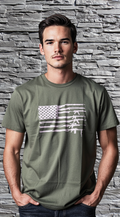 Men's Rifle American Flag Tshirt