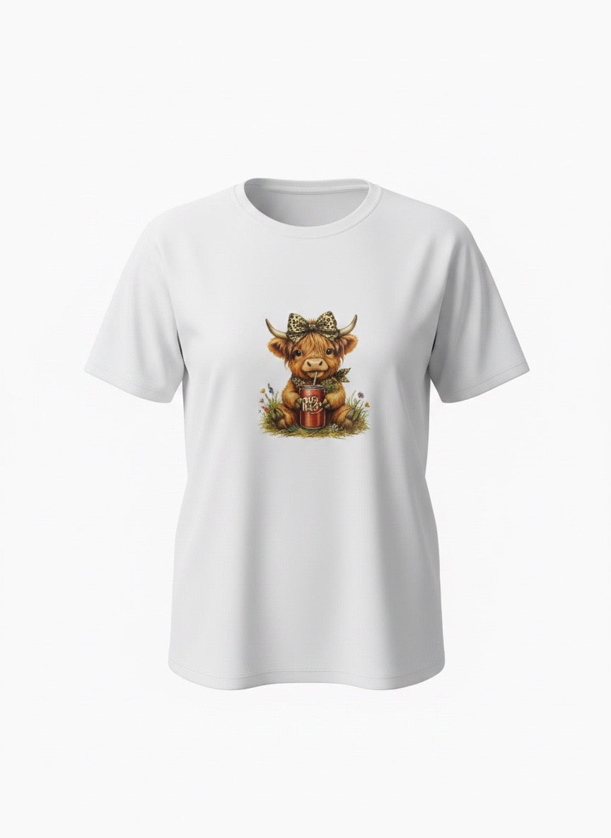 Women's Dr. Pepper Highland Cow Tshirt