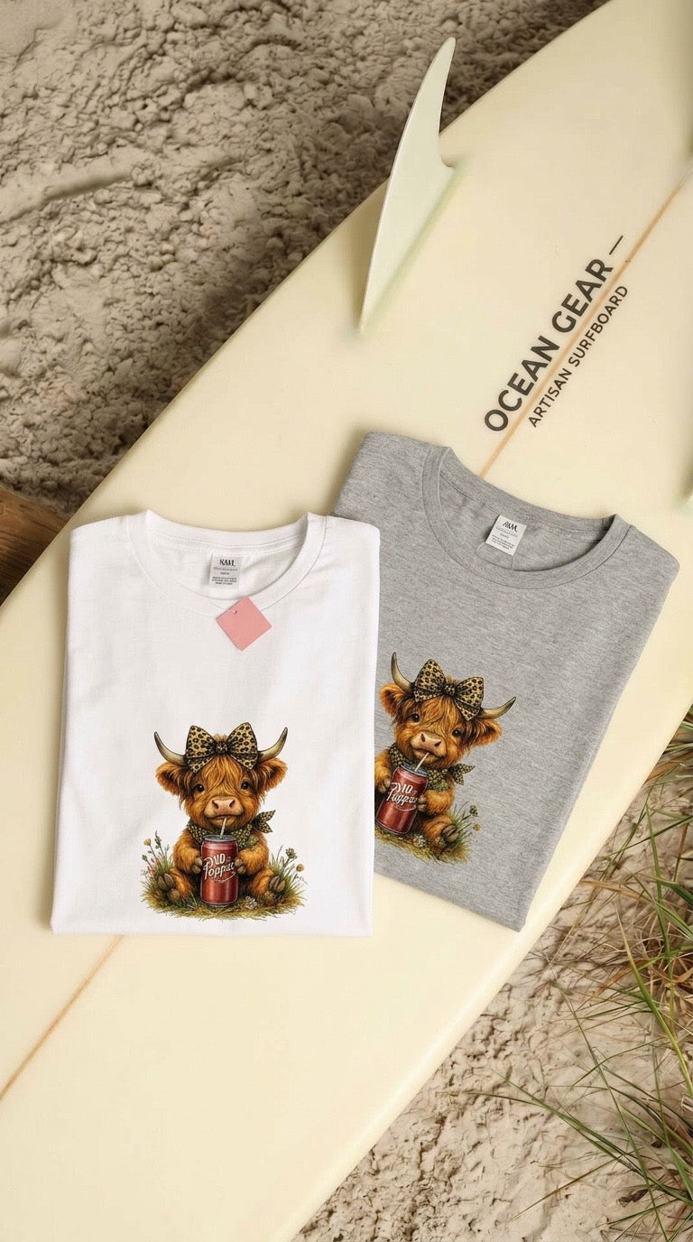 Women's Dr. Pepper Highland Cow Tshirt